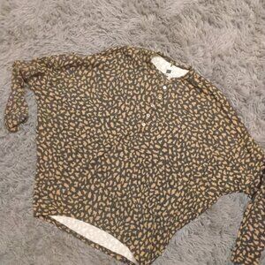 Leopard Print Batwig Top